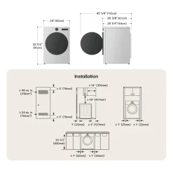 LG Ensemble laveuse sécheuse, Blanc, Chargement frontal