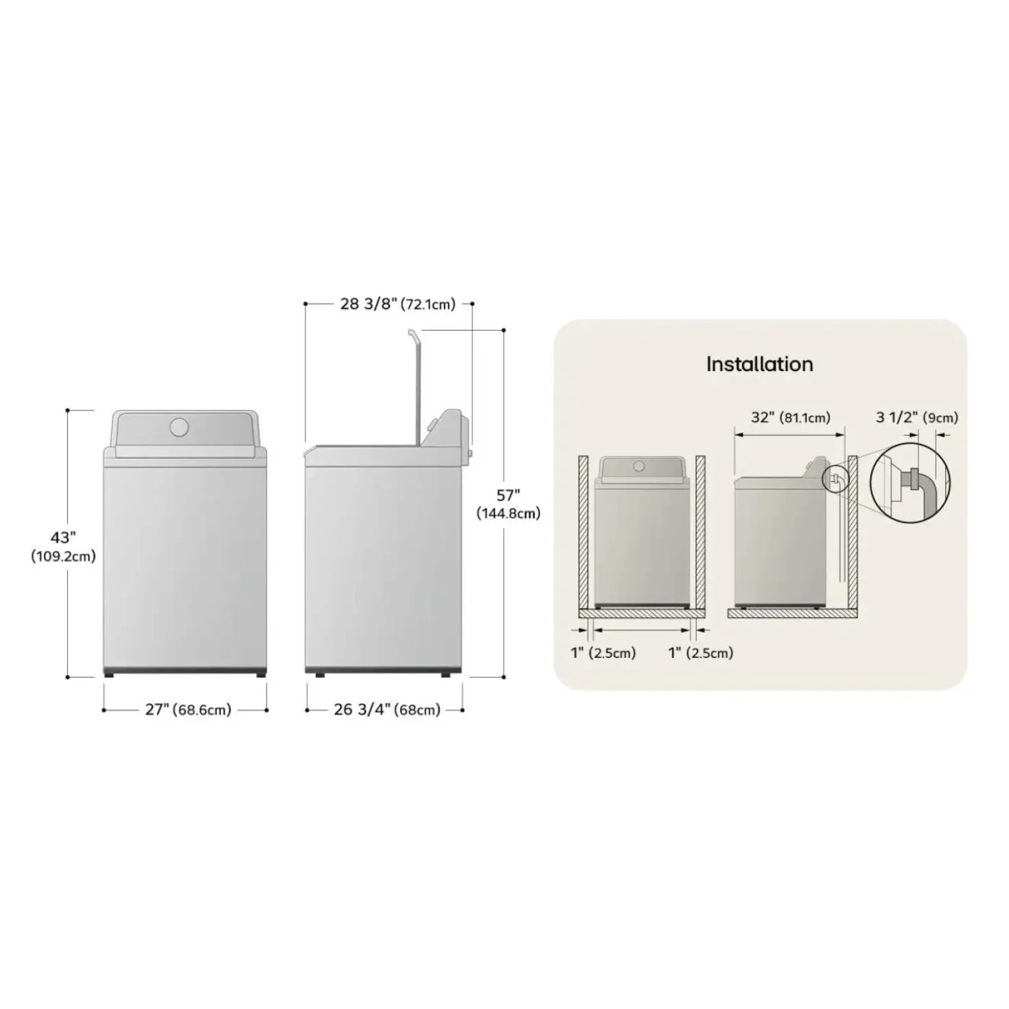 LG Laveuse Chargement par le haut Blanc 27" - WT8205CW