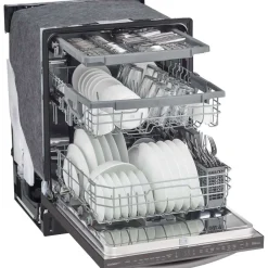 LG Lave-vaisselle Encastré Acier inoxydable noir 24