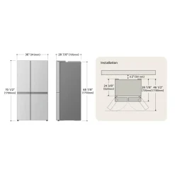 LG Réfrigerateur 23 pi3 36 po Acier inoxydable Côte à côte - LS23C4230V