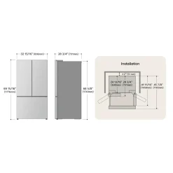 LG Réfrigerateur 21 pi3 33 po Acier inoxydable Congélateur en bas, Portes françaises - LF21C6200S