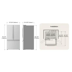 LG Réfrigérateur 26 pi3 36 po Acier inoxydable Congélateur en bas, Portes françaises - LRFXC2606S
