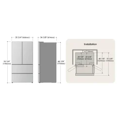 LG Réfrigérateur 30 pi3 36 po Acier inoxydable Congélateur en bas, Portes françaises - LF30S8210S