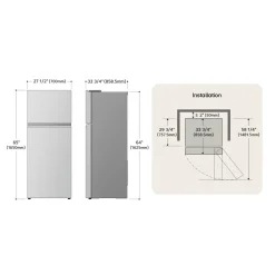 LG Réfrigérateur 18 pi3 28 po Blanc Congélateur en haut - LT18S2100W