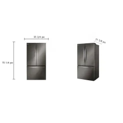 LG Réfrigérateur 27 pi3 36 po Inox Noir Portes françaises - LRFLC2706D