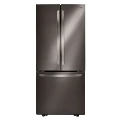 LG Réfrigérateur de 21,8 pi3 30 po Acier inoxydable noir Congélateur en bas, Portes françaises - LRFNS2200D
