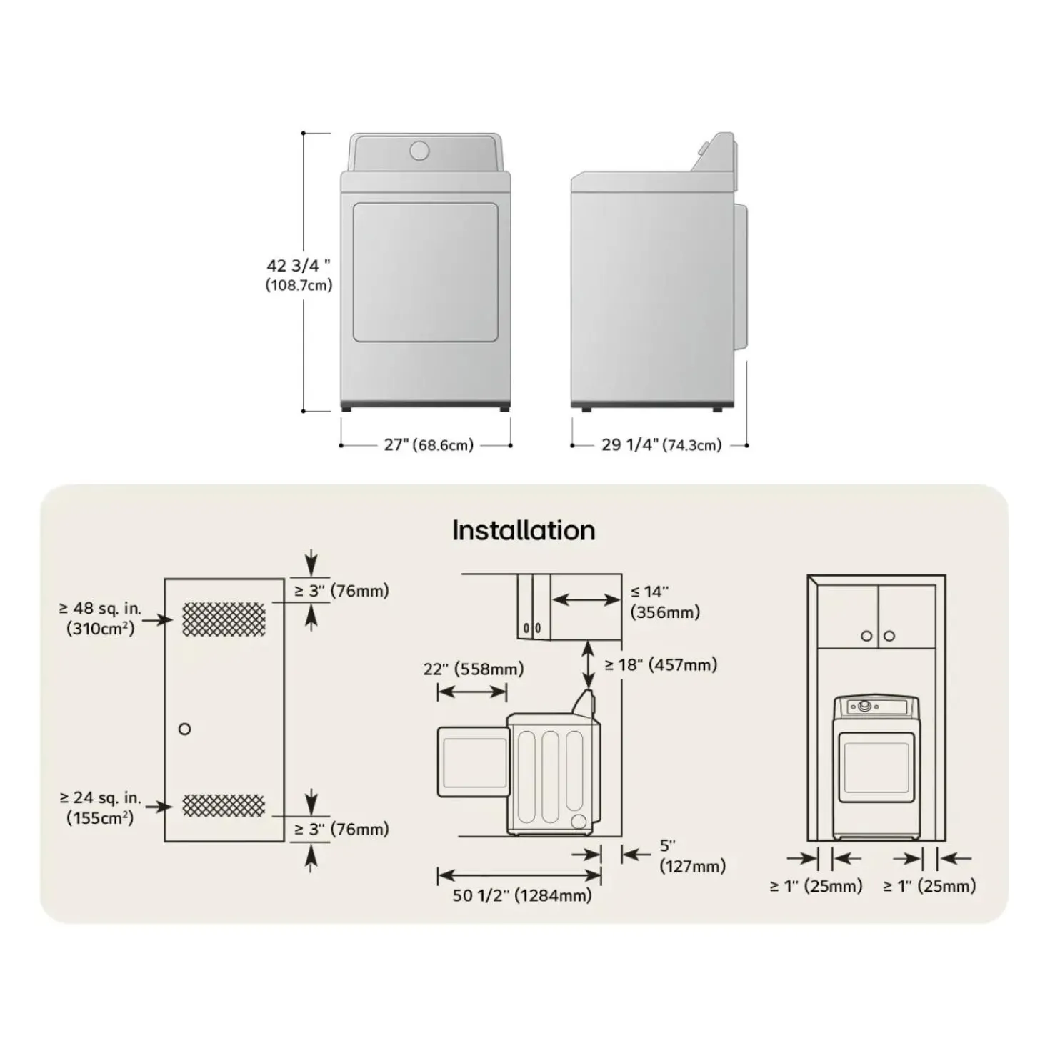 LG Sécheuse Chargement frontal Blanc 27" - DLE6100W