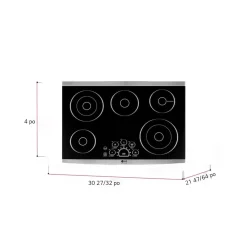 LG STUDIO Plaque de cuisson Vitrocéramique Acier inoxydable 30