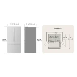 LG STUDIO Réfrigérateur 27 pi3 36 po Blanc Portes françaises - SRFB27W3