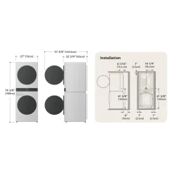 LG STUDIO Tour de lavage, Acier inoxydable, 27