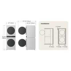 LG Tour de lavage, Acier noir, 27
