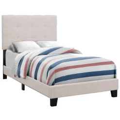 Lit - simple / tissu beige - Monarch