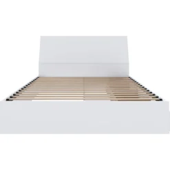 Lit double avec rangement 3 tiroirs et tête de lit (54") - Nexera