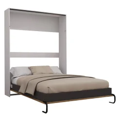 Lit escamotable queen - brun