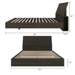 Lit plateforme double et tête de lit (54