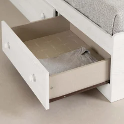 Lit simple avec rangement 3 tiroirs et tête de lit (39