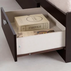 Lit simple avec rangement 3 tiroirs et tête de lit (39