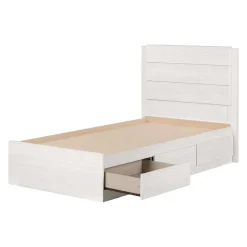 Lit simple avec rangement 3 tiroirs et tête de lit (39") - South Shore