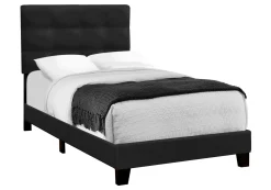 Lit simple en velours avec tête de lit (39")
