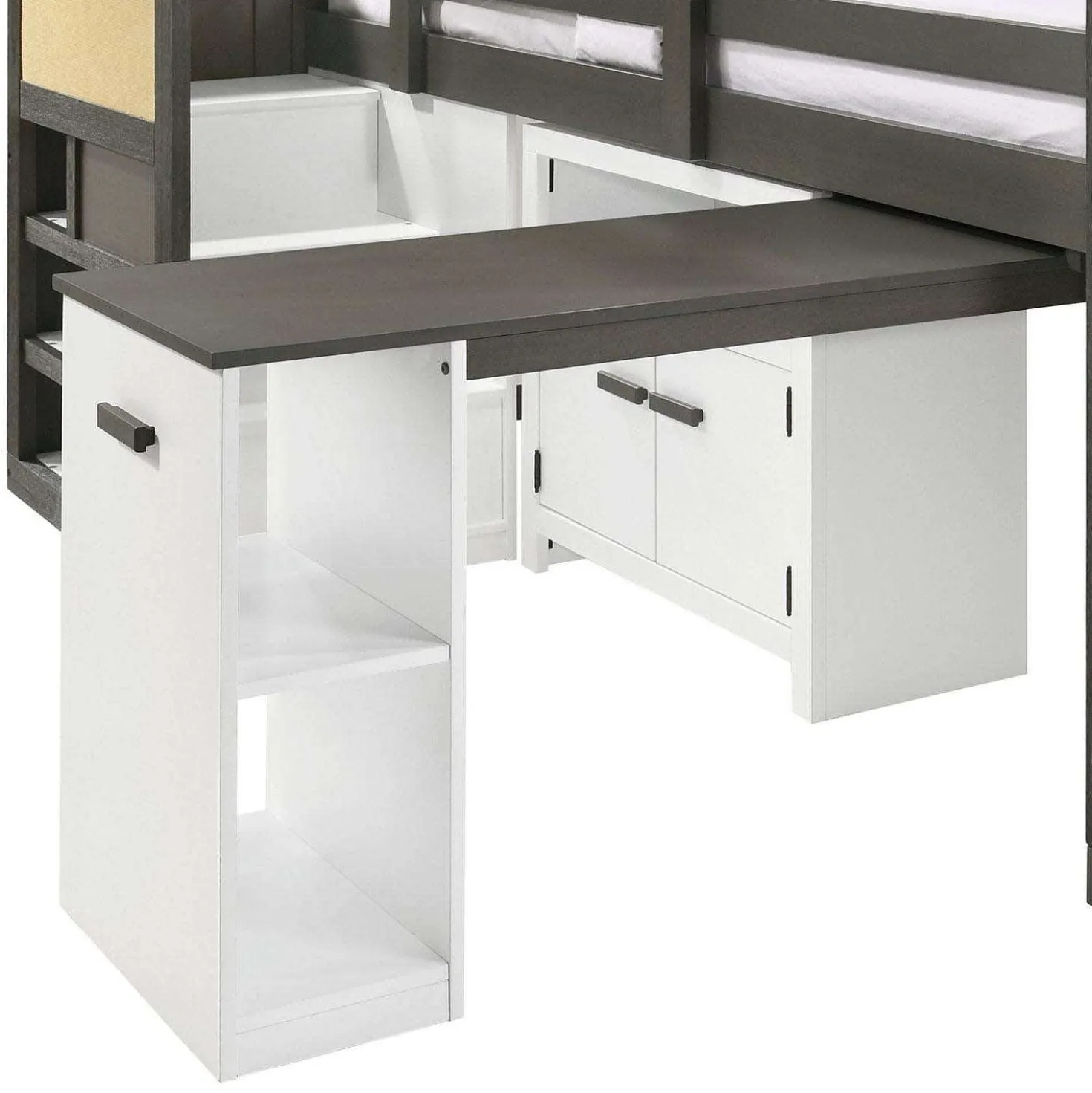 Lit simple mezzanine avec rangement et bureau (39") 5 mcx