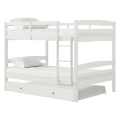 Lit superposé blanc avec lit gigogne - 54"/54"