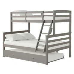 Lit superposé gris avec lit gigogne - 39"/54"