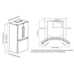 MARATHON Réfrigerateur 20,8 pi3 36 po Blanc Portes françaises - MFF208WFD