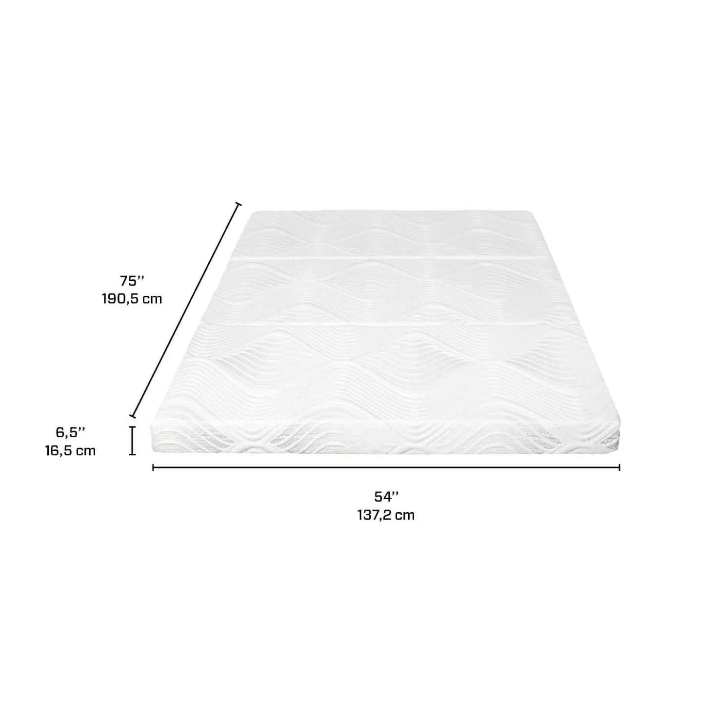 Matelas double pliable en mousse mémoire à 3 volets - 54"
