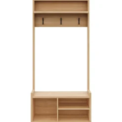 Meuble d'entrée avec rangement érable doré