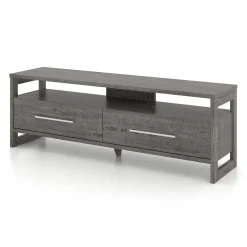 Meuble TV avec tiroirs 63" - gris