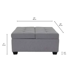 Ottoman avec rangement - gris