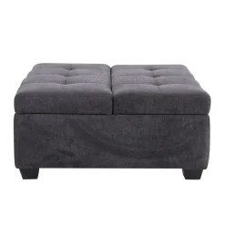 Ottoman avec rangement - gris charbon