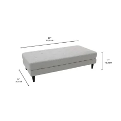Ottoman en tissu 62 x 31 x 17 - gris