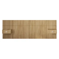 Panneaux avec 2 tables de chevet intégrées pour lits queen - naturel