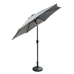 Parasol gris inclinable avec base - 9 pi
