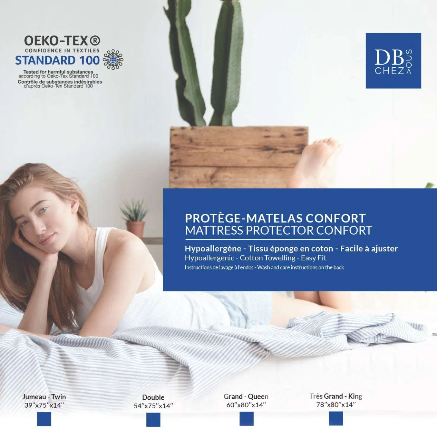 Protège-matelas hypoallergène double