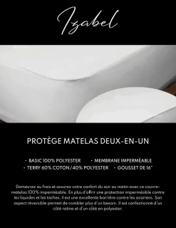 Protège-matelas imperméable et réversible simple