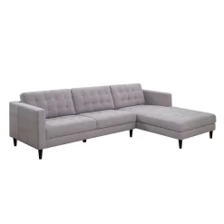 Sectionnel avec chaise longue à droite - gris