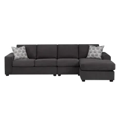 Sectionnel avec chaise longue réversible - gris