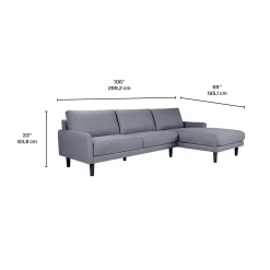 Sectionnel avec chaise longue à droite