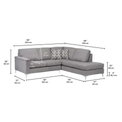 Sectionnel avec chaise longue à droite