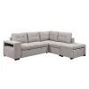 Sectionnel convertible avec chaise longue, rangement et 2 ottomans amovibles