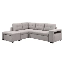 Sectionnel convertible avec chaise longue, rangement et 2 ottomans amovibles