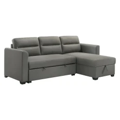 Sectionnel convertible et réversible avec rangement - gris