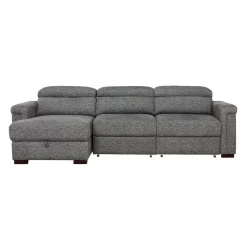 Sectionnel convertible électrique à sièges coulissants et chaise longue avec rangement
