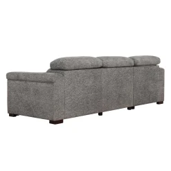 Sectionnel convertible électrique à sièges coulissants et chaise longue avec rangement