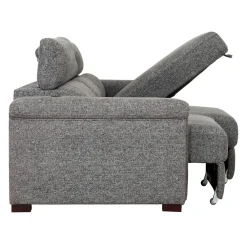 Sectionnel convertible électrique à sièges coulissants et chaise longue avec rangement