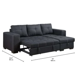 Sectionnel convertible réversible avec rangement