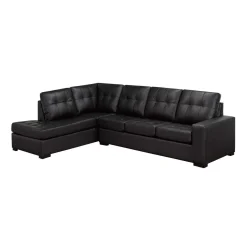 Sectionnel en cuir véritable - Chaise longue à gauche