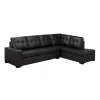 Sectionnel en cuir véritable - Chaise longue à droite